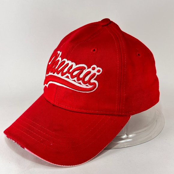 Hawaii Islands Strap Back Cap Hat Red Chelona USA Paradise Beach Adult Mens - Picture 2 of 15